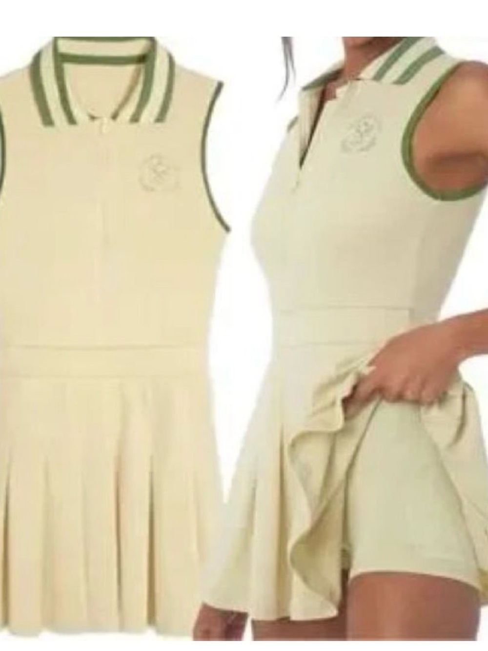 Weworewhat Preppy Tenniscore Summer Sleeveless Pleats Dress with Shorts XS